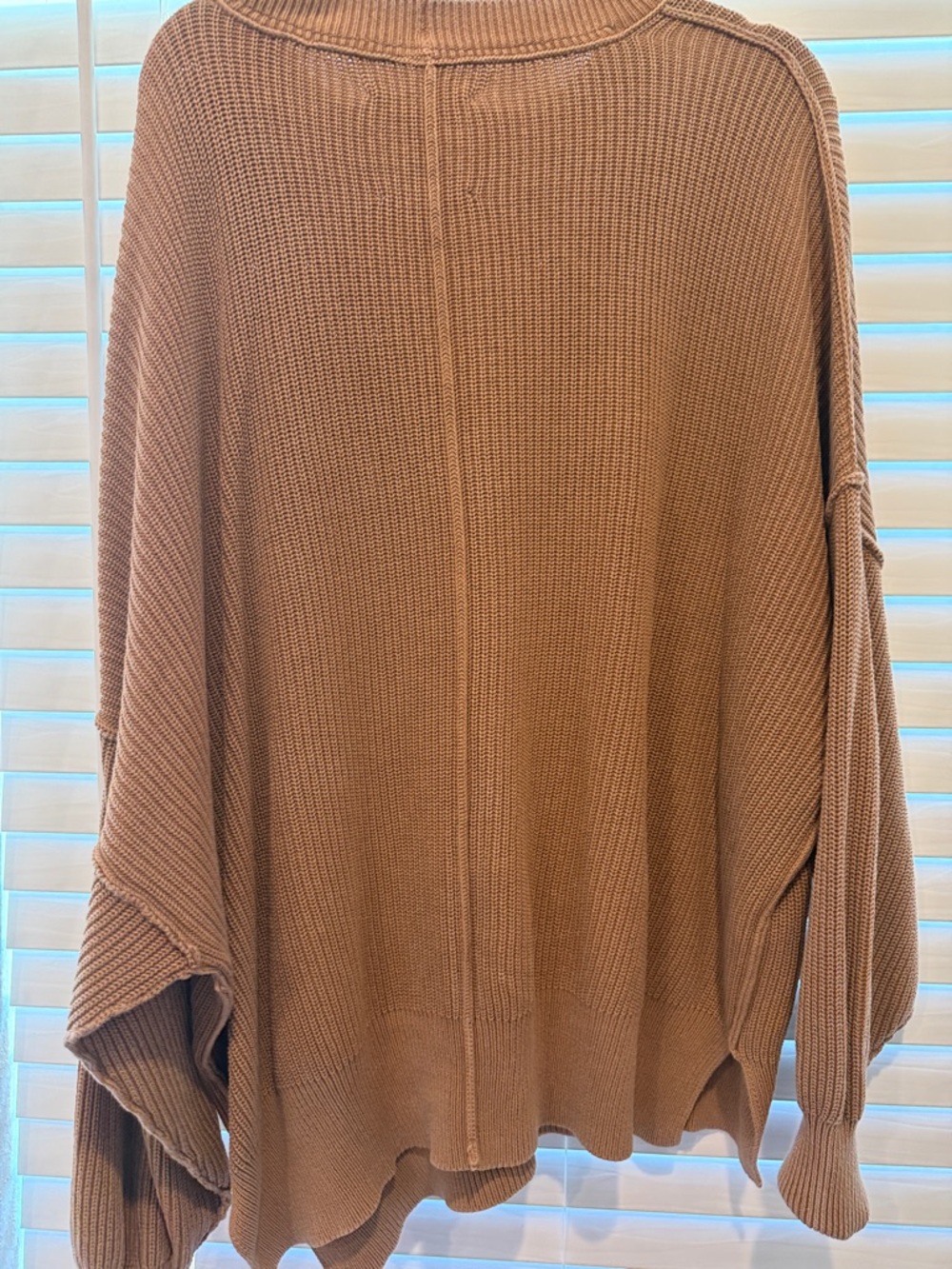 aerie Oversized Ribbed Sweater in Camel Brown - Picture 3 of 3